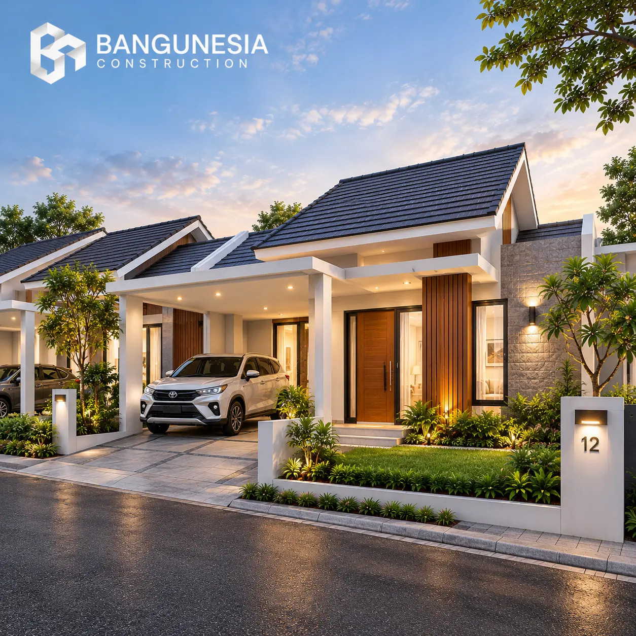 Hunian Modern Bangunesia Saat Senja
