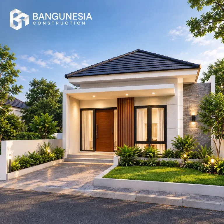 Rumah Modern Bangunesia di Senja Hari